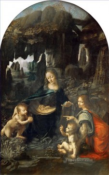  Leonardo Lienzo - Madonna de las Rocas 3 Leonardo da Vinci Cristiano Católico
